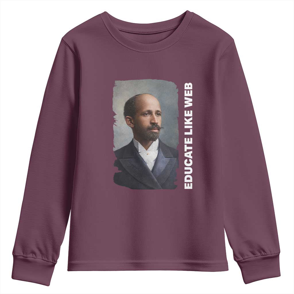 Educate Like W E B Youth Sweatshirt African American Heritage
