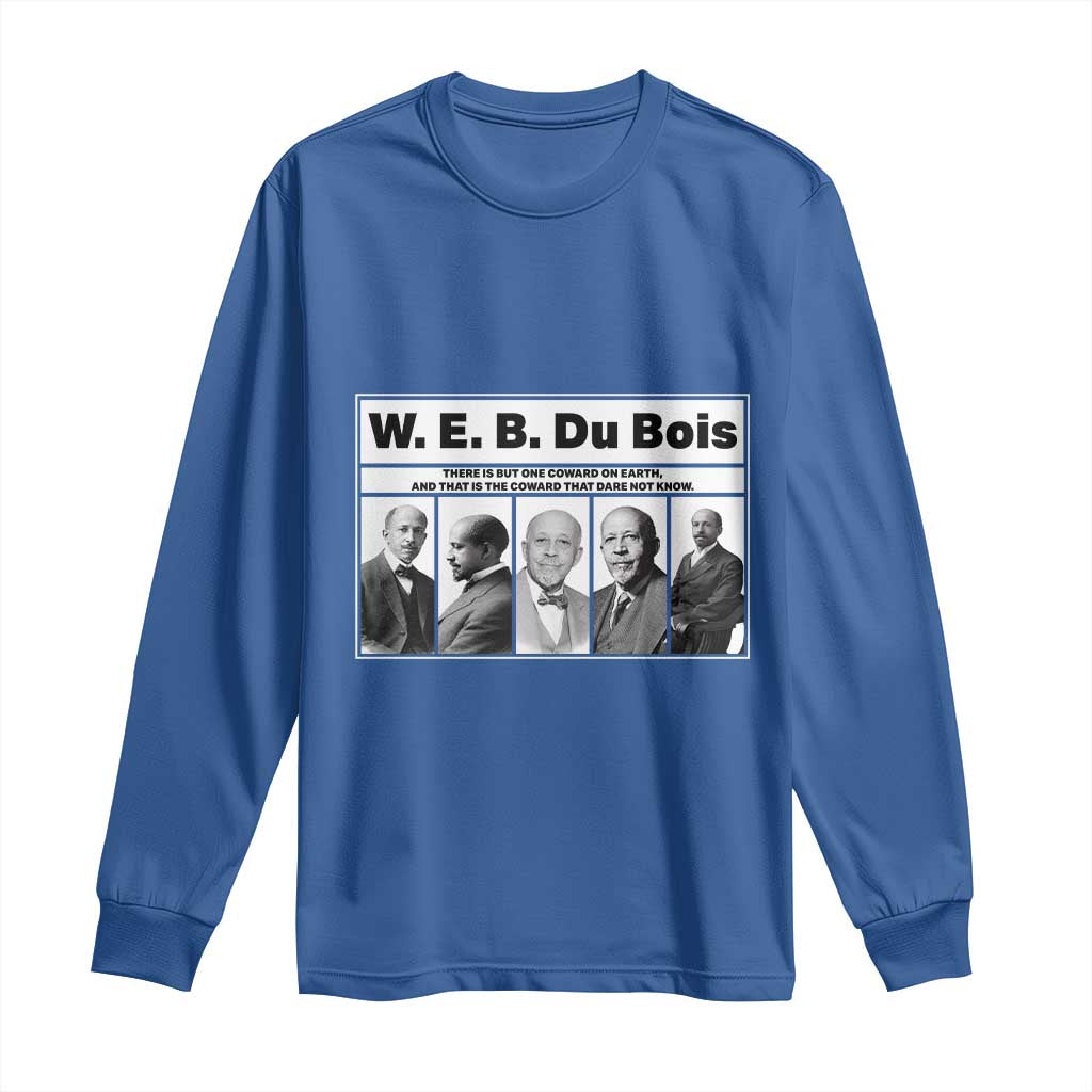 W E B Du Bois Quote Long Sleeve Shirt There Is But One Coward On Earth