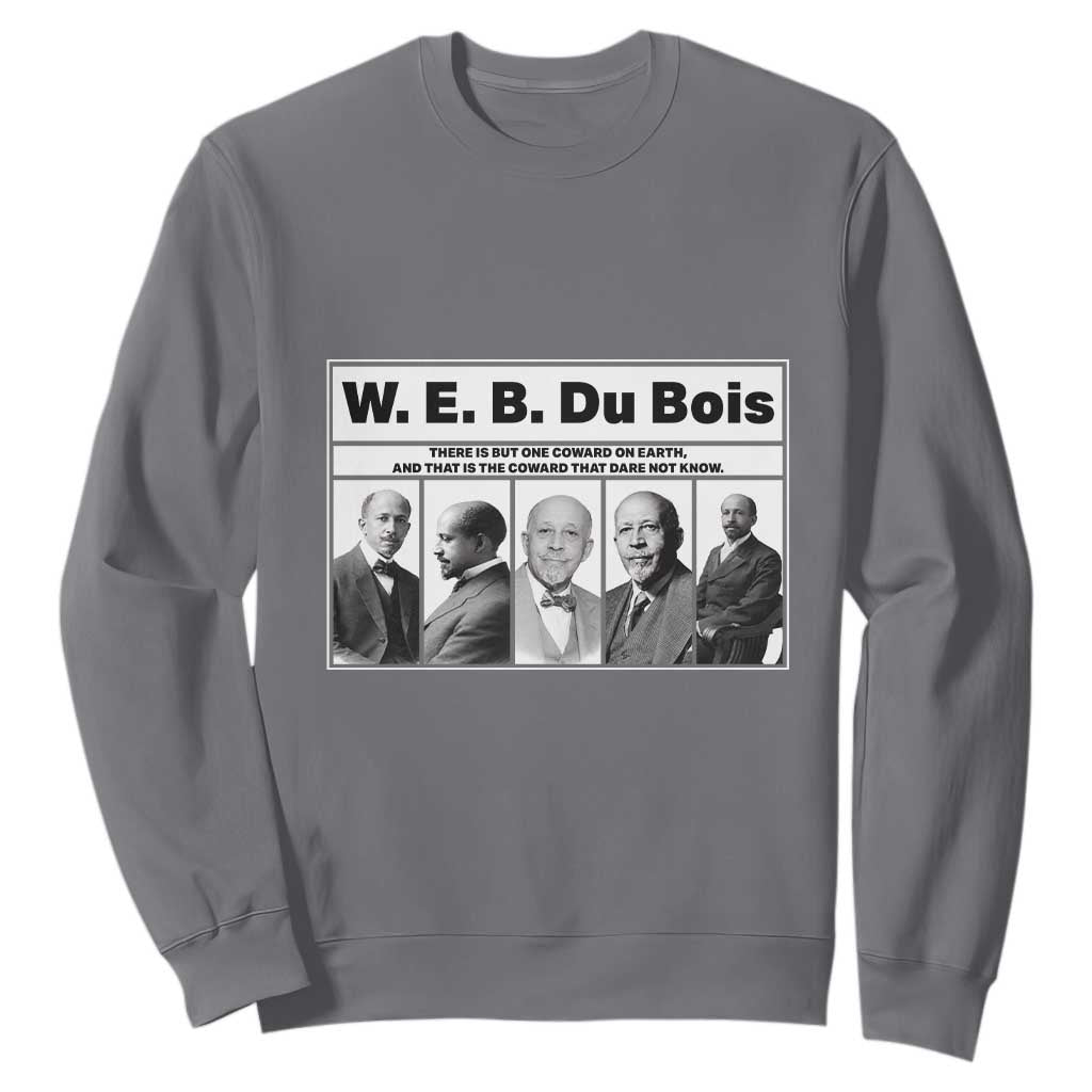 W E B Du Bois Quote Sweatshirt There Is But One Coward On Earth