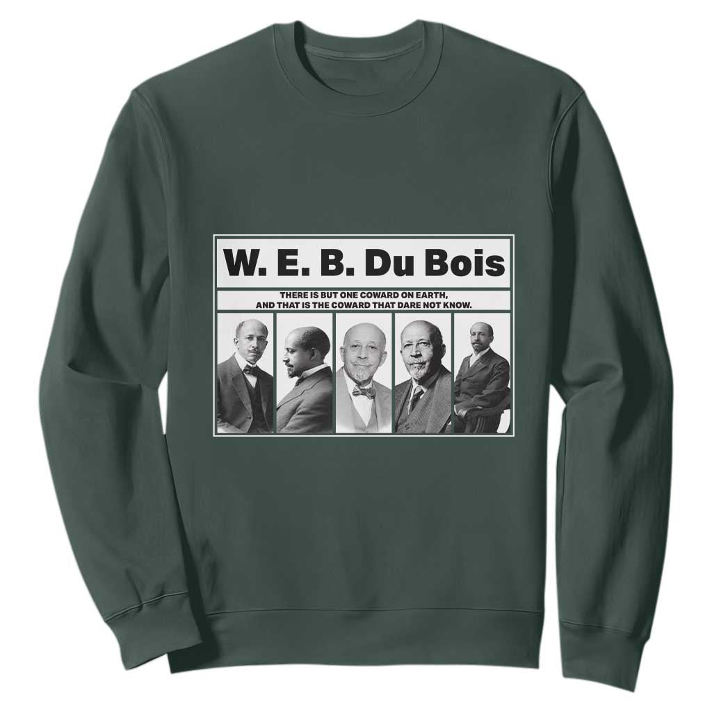 W E B Du Bois Quote Sweatshirt There Is But One Coward On Earth