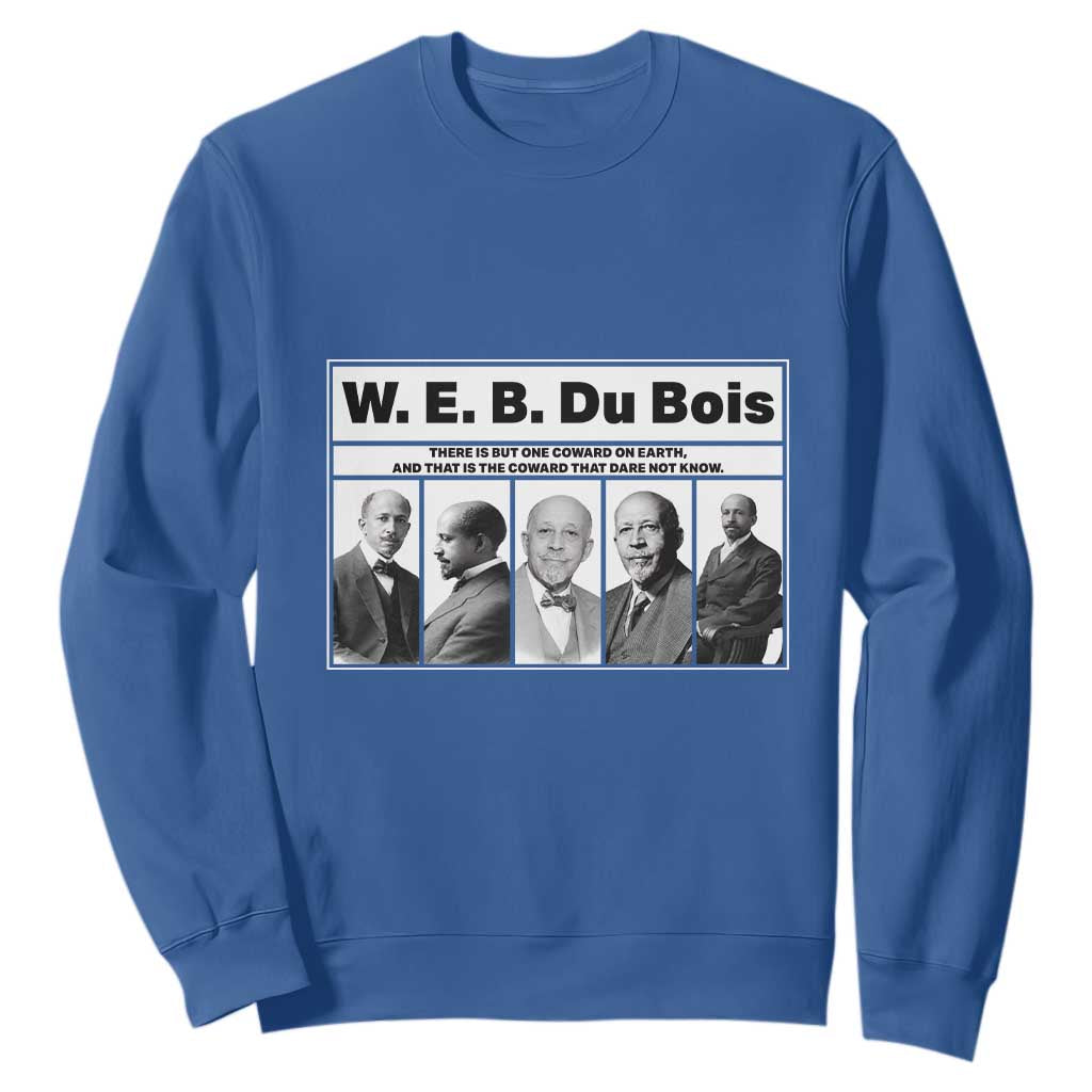 W E B Du Bois Quote Sweatshirt There Is But One Coward On Earth