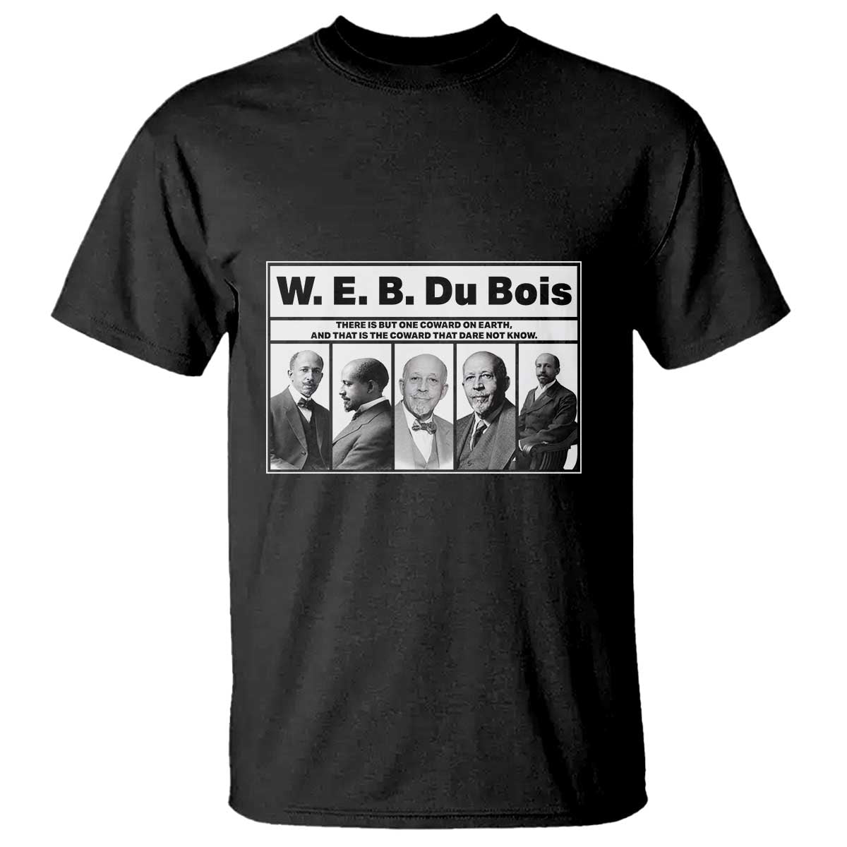 W E B Du Bois Quote T Shirt There Is But One Coward On Earth
