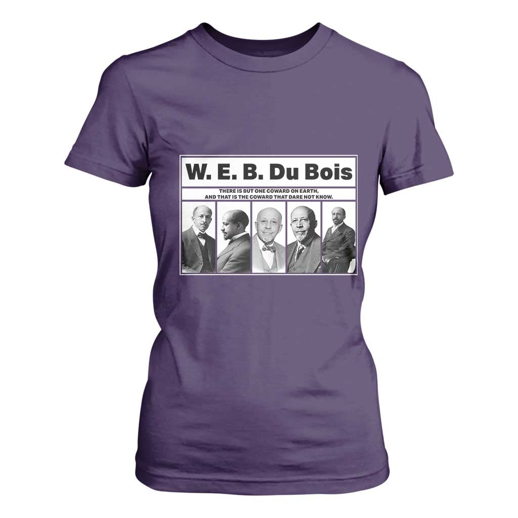 W E B Du Bois Quote T Shirt For Women There Is But One Coward On Earth