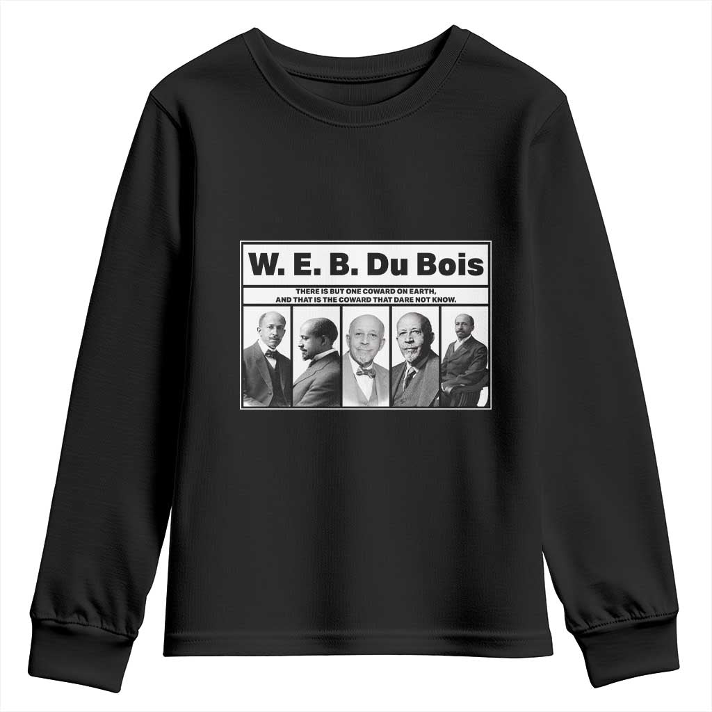 W E B Du Bois Quote Youth Sweatshirt There Is But One Coward On Earth