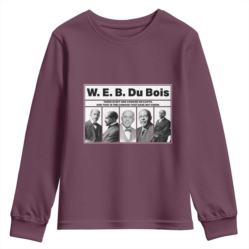 W E B Du Bois Quote Youth Sweatshirt There Is But One Coward On Earth