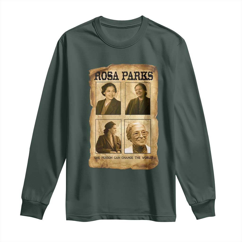 One Person Can Change The World Quote Long Sleeve Shirt Rosa Parks Legacy