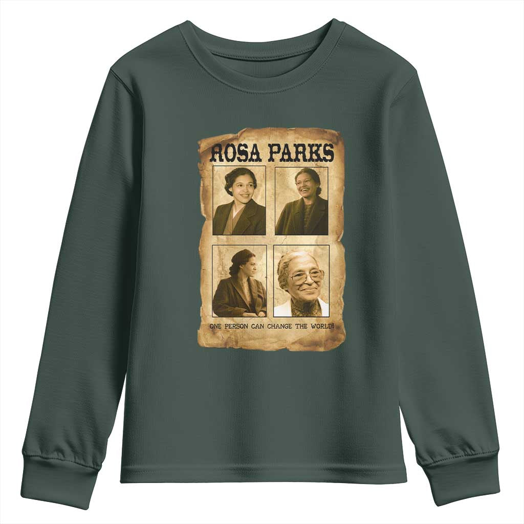 One Person Can Change The World Quote Youth Sweatshirt Rosa Parks Legacy