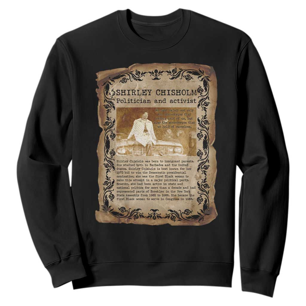 Vintage Newspaper Shirley Chisholm Sweatshirt Black History Month Gift