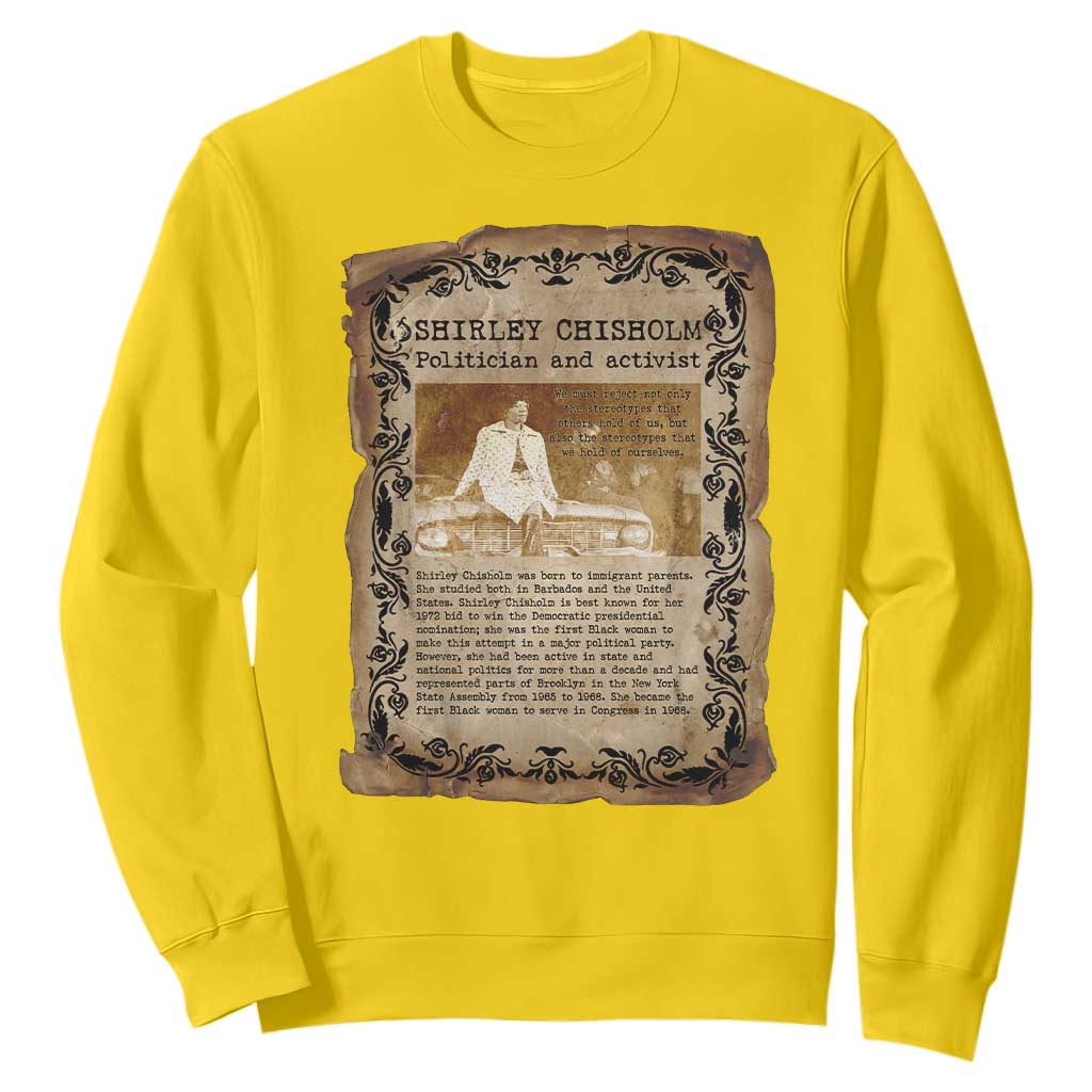 Vintage Newspaper Shirley Chisholm Sweatshirt Black History Month Gift
