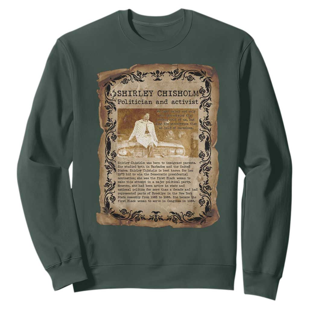 Vintage Newspaper Shirley Chisholm Sweatshirt Black History Month Gift