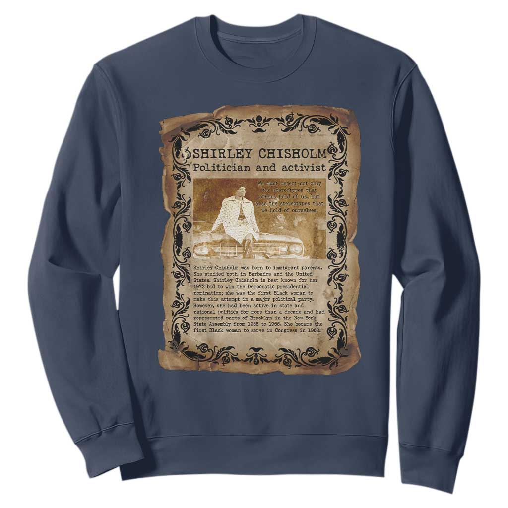 Vintage Newspaper Shirley Chisholm Sweatshirt Black History Month Gift