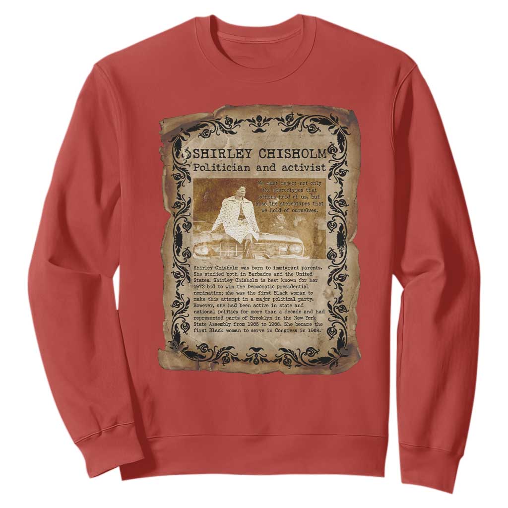 Vintage Newspaper Shirley Chisholm Sweatshirt Black History Month Gift