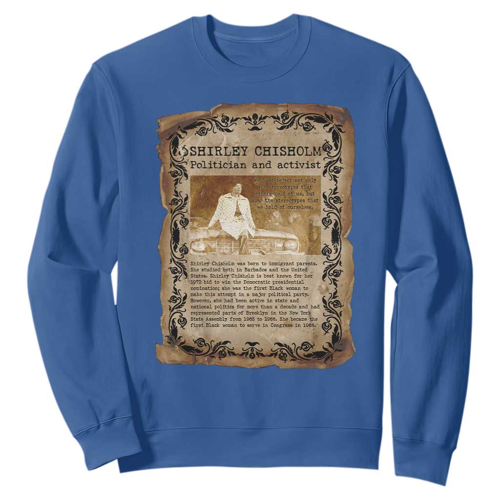 Vintage Newspaper Shirley Chisholm Sweatshirt Black History Month Gift
