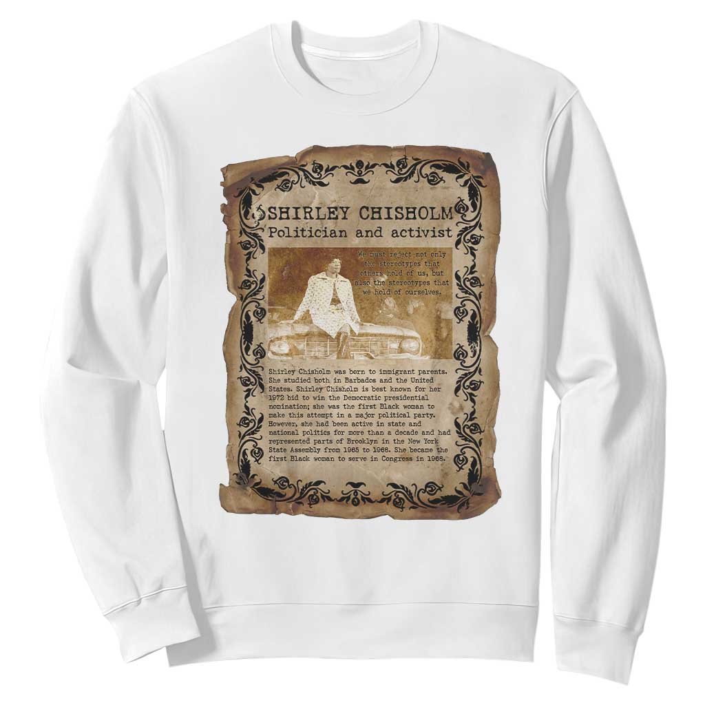 Vintage Newspaper Shirley Chisholm Sweatshirt Black History Month Gift