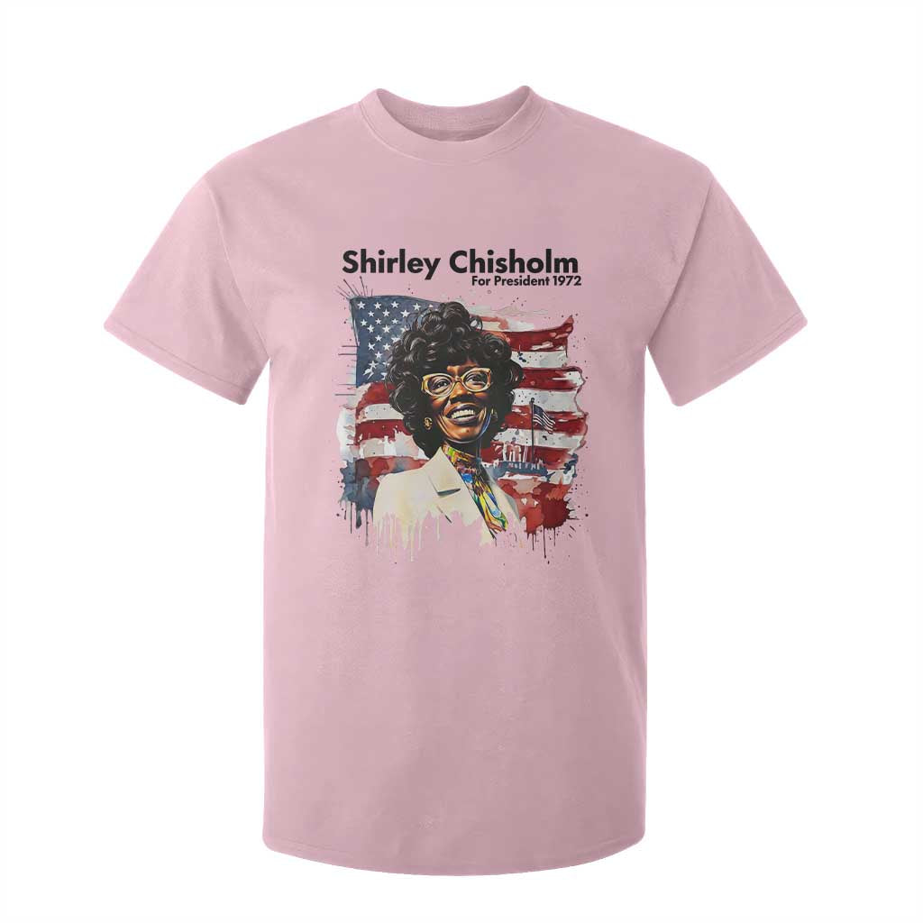 Shirley Chisholm For President 1972 With American Flag T Shirt For Kid
