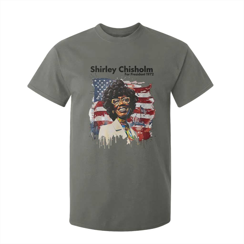 Shirley Chisholm For President 1972 With American Flag T Shirt For Kid