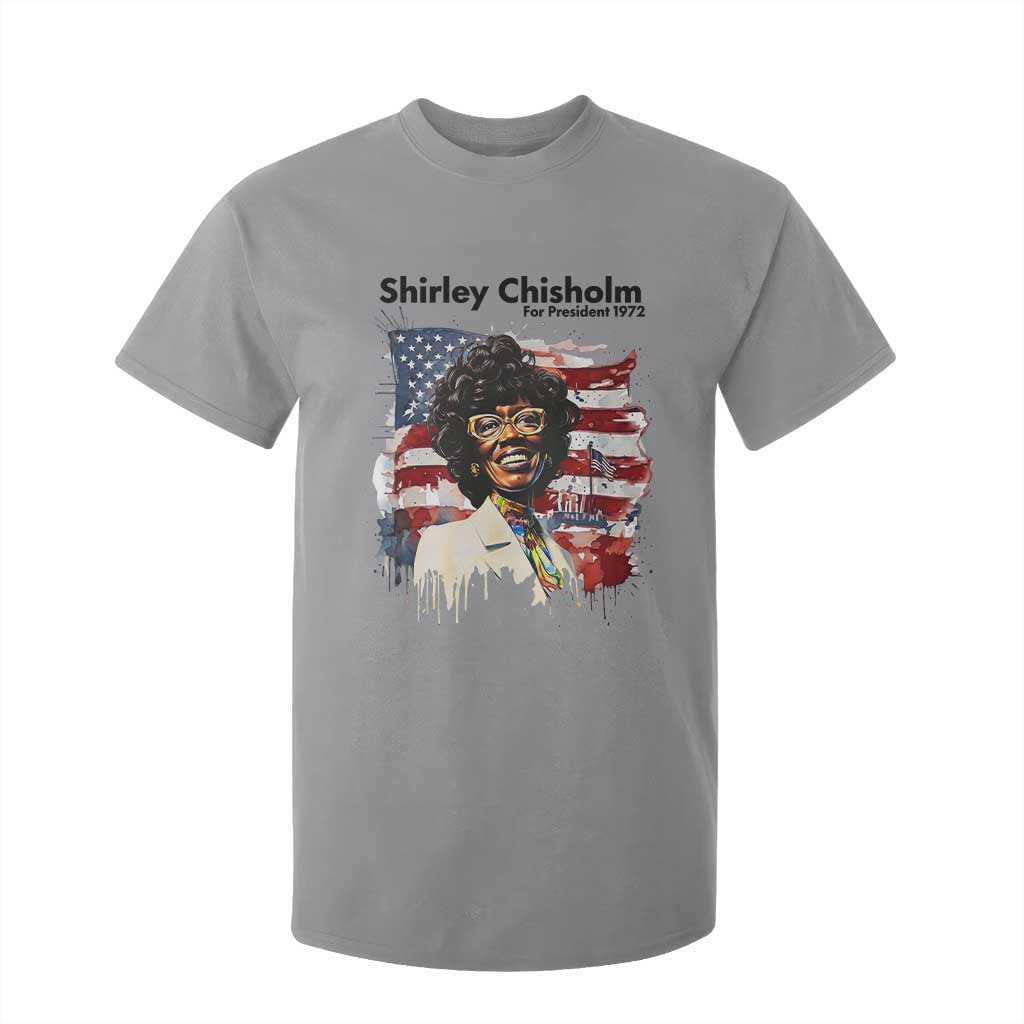Shirley Chisholm For President 1972 With American Flag T Shirt For Kid