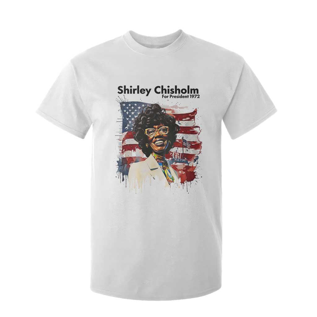 Shirley Chisholm For President 1972 With American Flag T Shirt For Kid