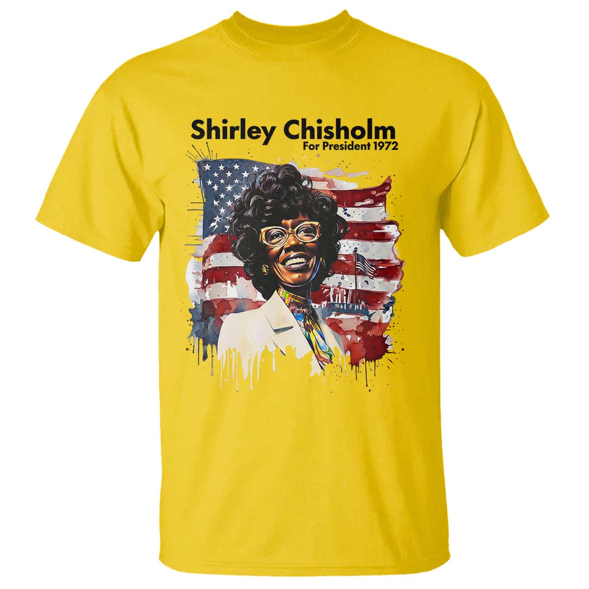 Shirley Chisholm For President 1972 With American Flag T Shirt