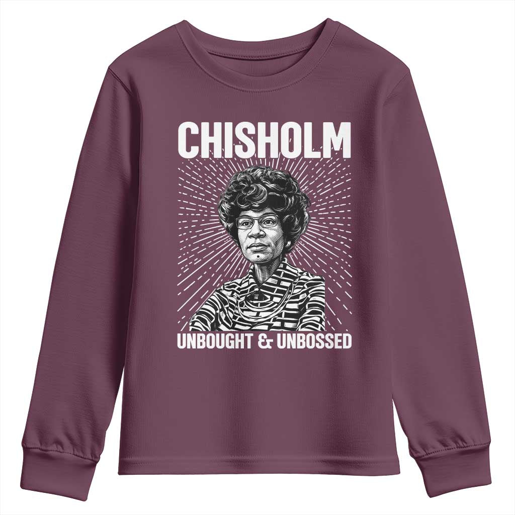 Shirley Chisholm Unbought And Unbossed Feminist Youth Sweatshirt