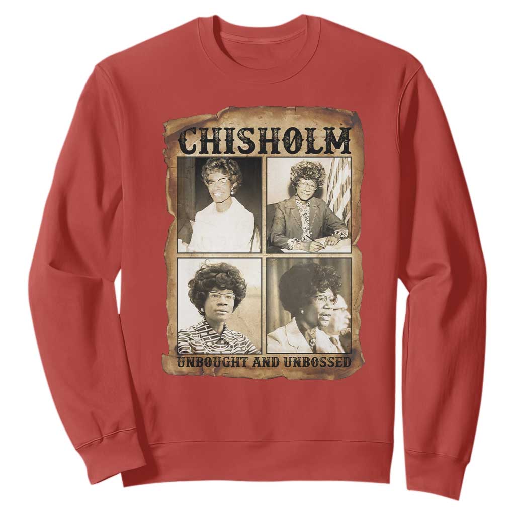 Vintage Shirley Chisholm Unbought And Unbossed Sweatshirt Womens History Month