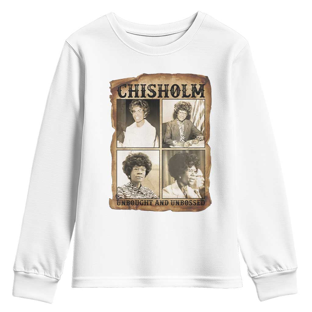 Vintage Shirley Chisholm Unbought And Unbossed Youth Sweatshirt Womens History Month