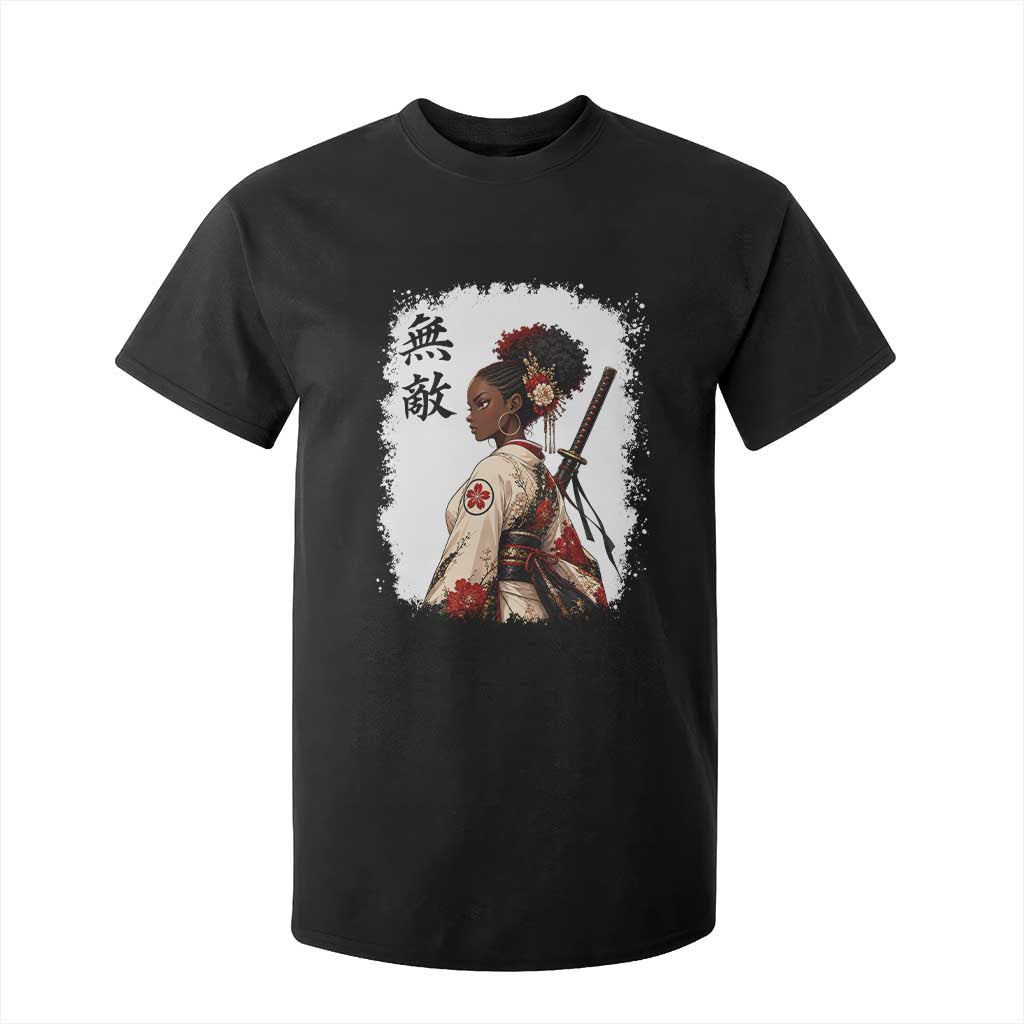 Afro African Pride Samurai Black Girl T Shirt For Kid Vintage Japanese Sumie Katana Graphic