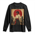 Afro American Samurai Bushido Warrior Long Sleeve Shirt Vintage Japanese Ukiyoe Graphic