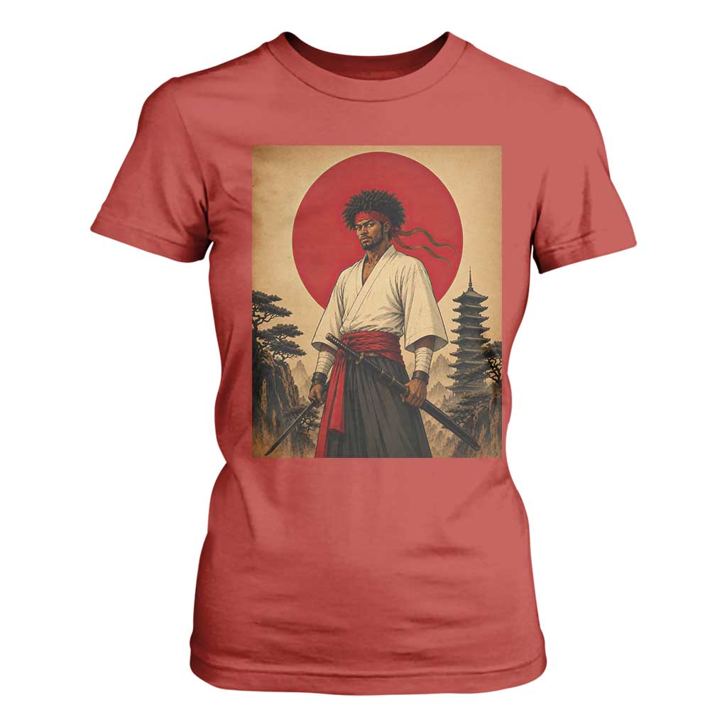 Afro American Samurai Bushido Warrior T Shirt For Women Vintage Japanese Ukiyoe Graphic