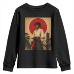 Afro American Samurai Bushido Warrior Youth Sweatshirt Vintage Japanese Ukiyoe Graphic