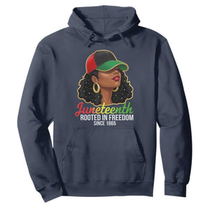 Black Woman Juneteenth Graphic Hoodie Rooted In Freedom Since 1865