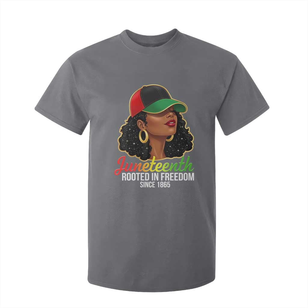 Black Woman Juneteenth Graphic T Shirt For Kid Rooted In Freedom Since 1865