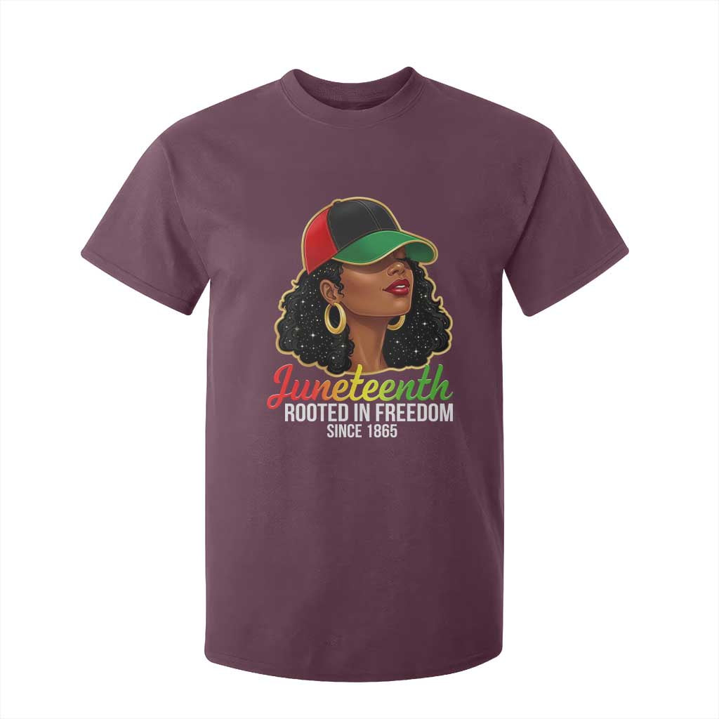 Black Woman Juneteenth Graphic T Shirt For Kid Rooted In Freedom Since 1865