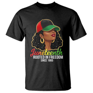 Black Woman Juneteenth Graphic T Shirt Rooted In Freedom Since 1865