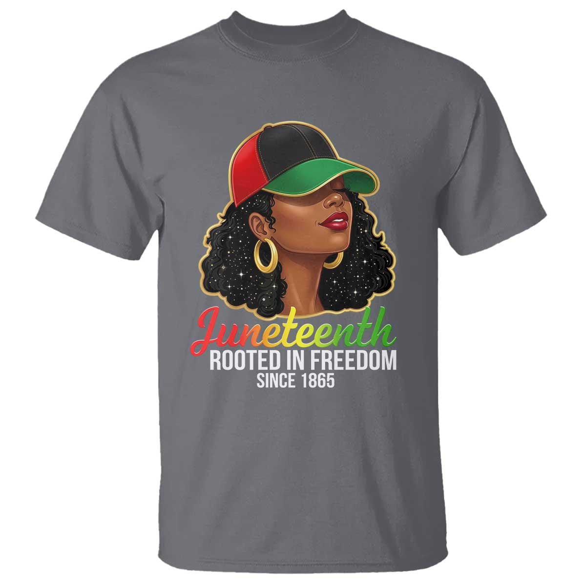 Black Woman Juneteenth Graphic T Shirt Rooted In Freedom Since 1865