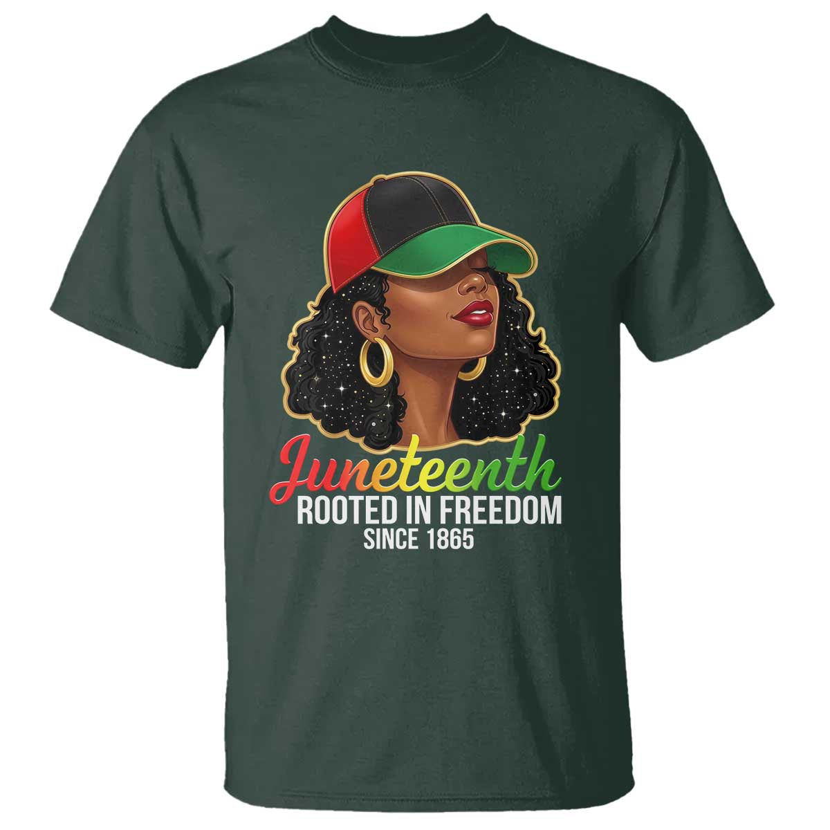 Black Woman Juneteenth Graphic T Shirt Rooted In Freedom Since 1865