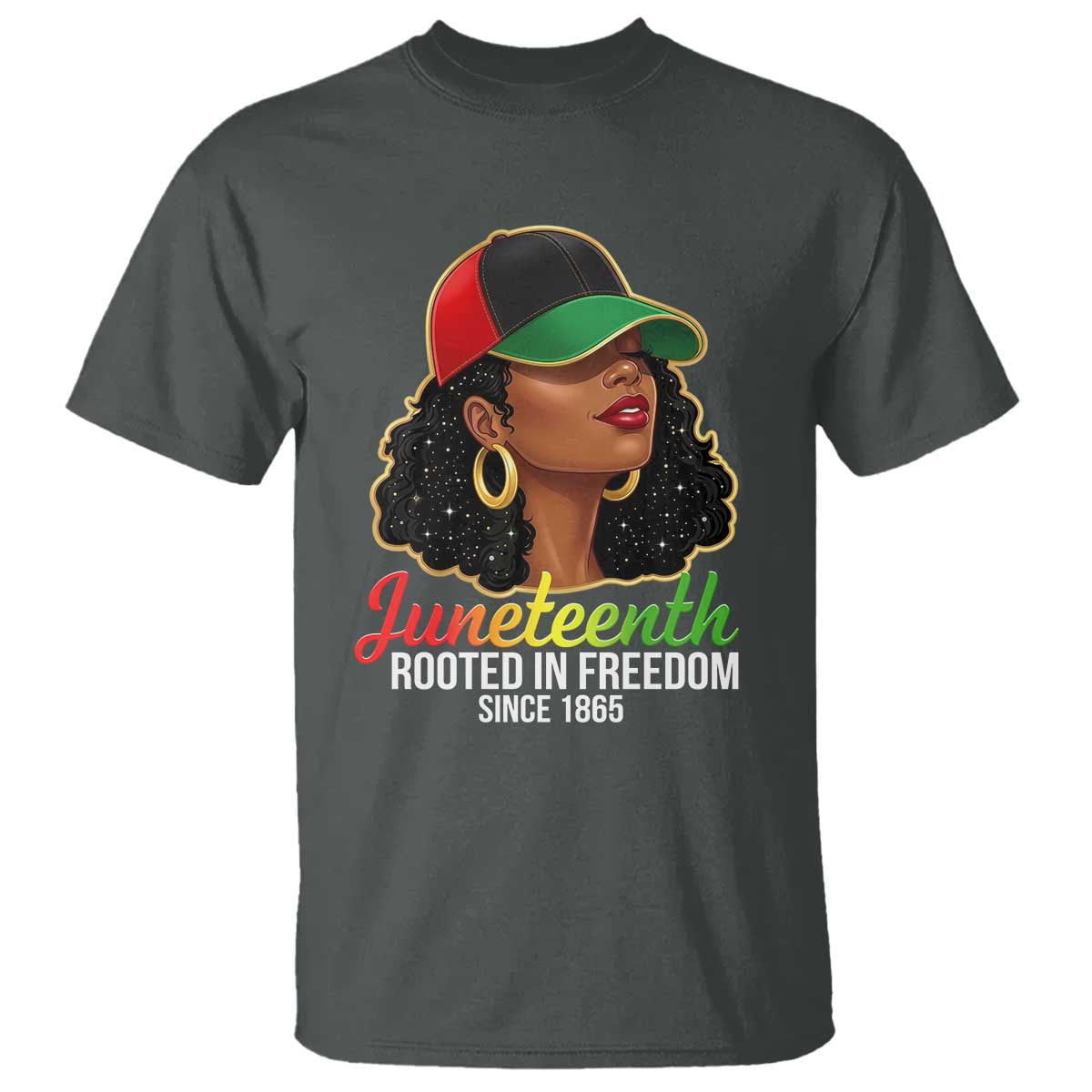Black Woman Juneteenth Graphic T Shirt Rooted In Freedom Since 1865