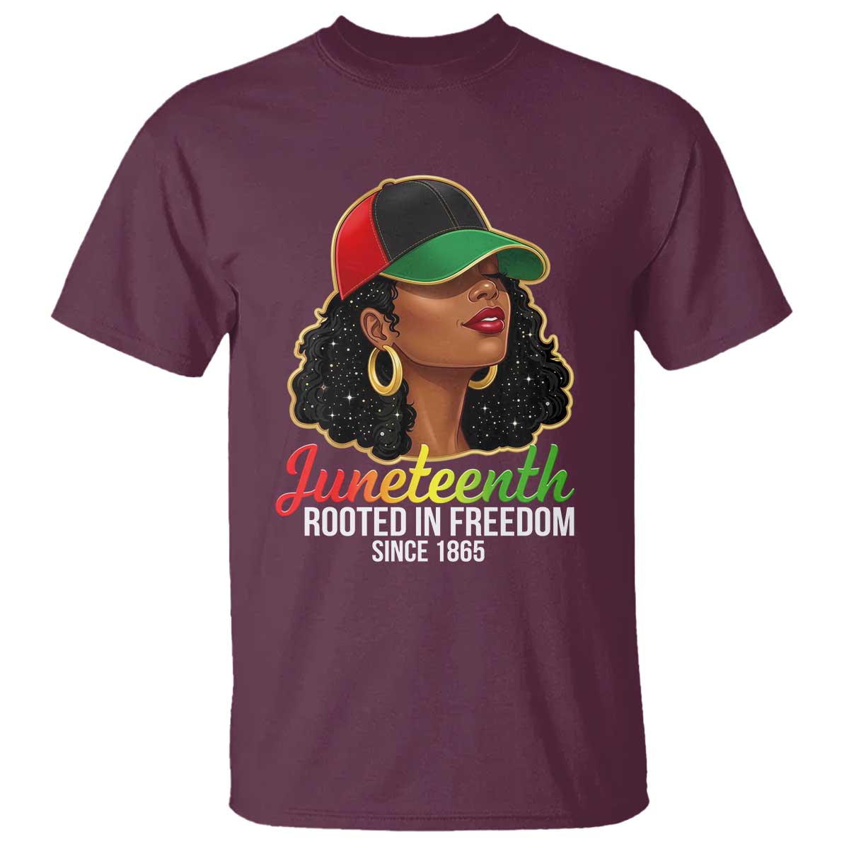 Black Woman Juneteenth Graphic T Shirt Rooted In Freedom Since 1865