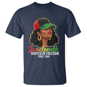 Black Woman Juneteenth Graphic T Shirt Rooted In Freedom Since 1865