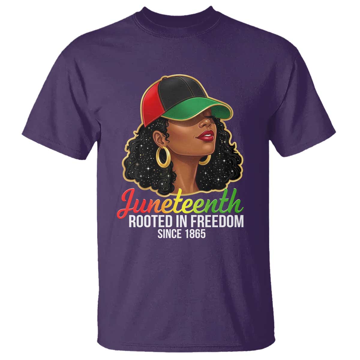 Black Woman Juneteenth Graphic T Shirt Rooted In Freedom Since 1865