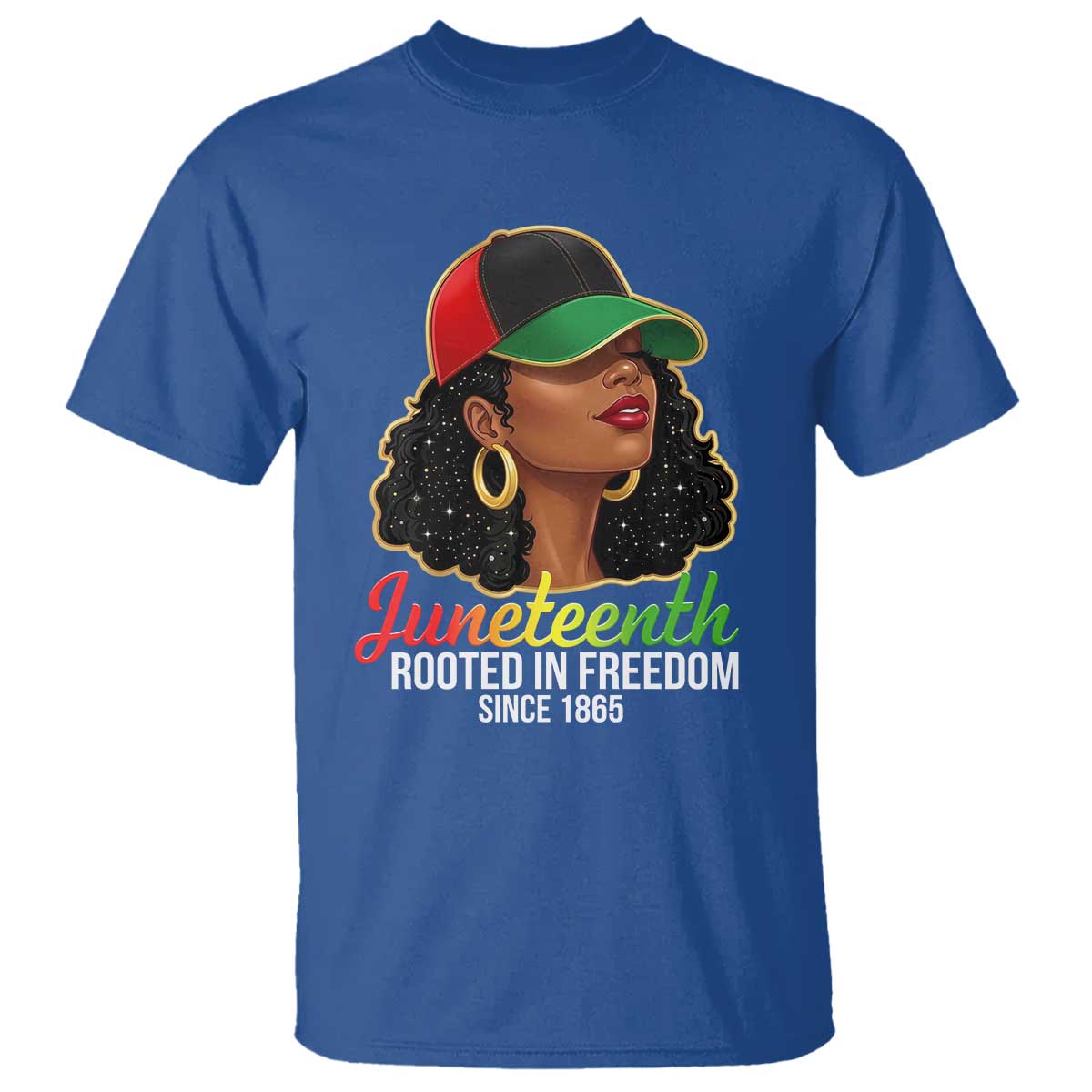 Black Woman Juneteenth Graphic T Shirt Rooted In Freedom Since 1865
