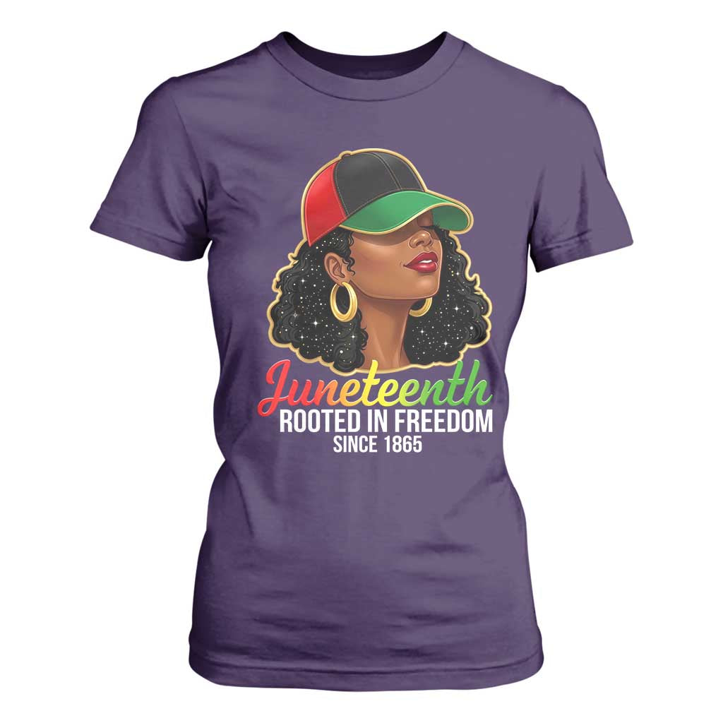 Black Woman Juneteenth Graphic T Shirt For Women Rooted In Freedom Since 1865