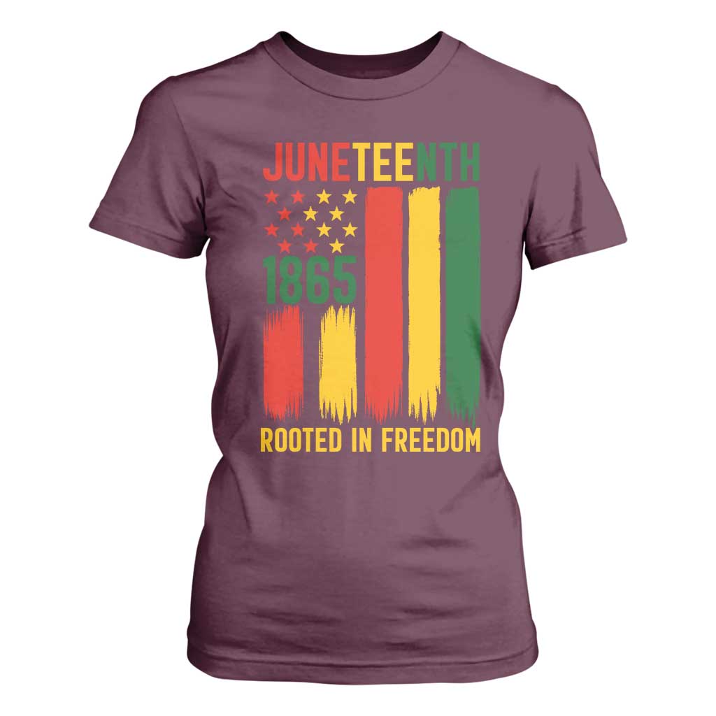 Juneteenth Rooted In Freedom 1865 T Shirt For Women African American Pride