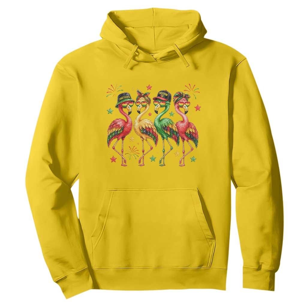 Funny Juneteenth Flamingos Squad Hoodie African American Heritage