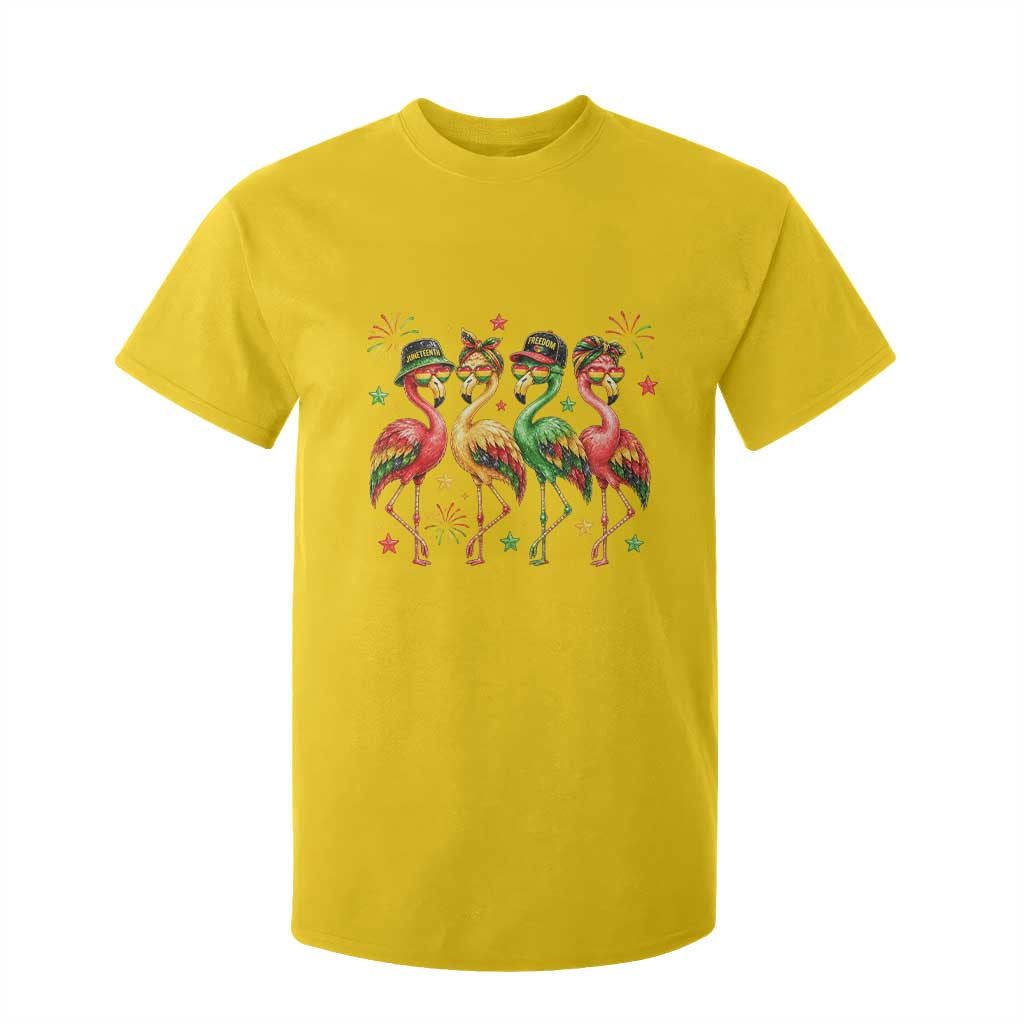 Funny Juneteenth Flamingos Squad T Shirt For Kid African American Heritage