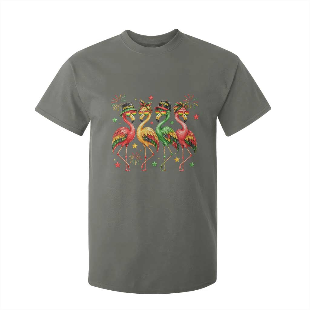 Funny Juneteenth Flamingos Squad T Shirt For Kid African American Heritage