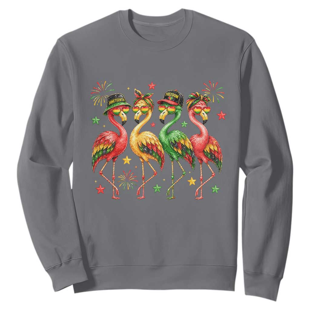 Funny Juneteenth Flamingos Squad Sweatshirt African American Heritage