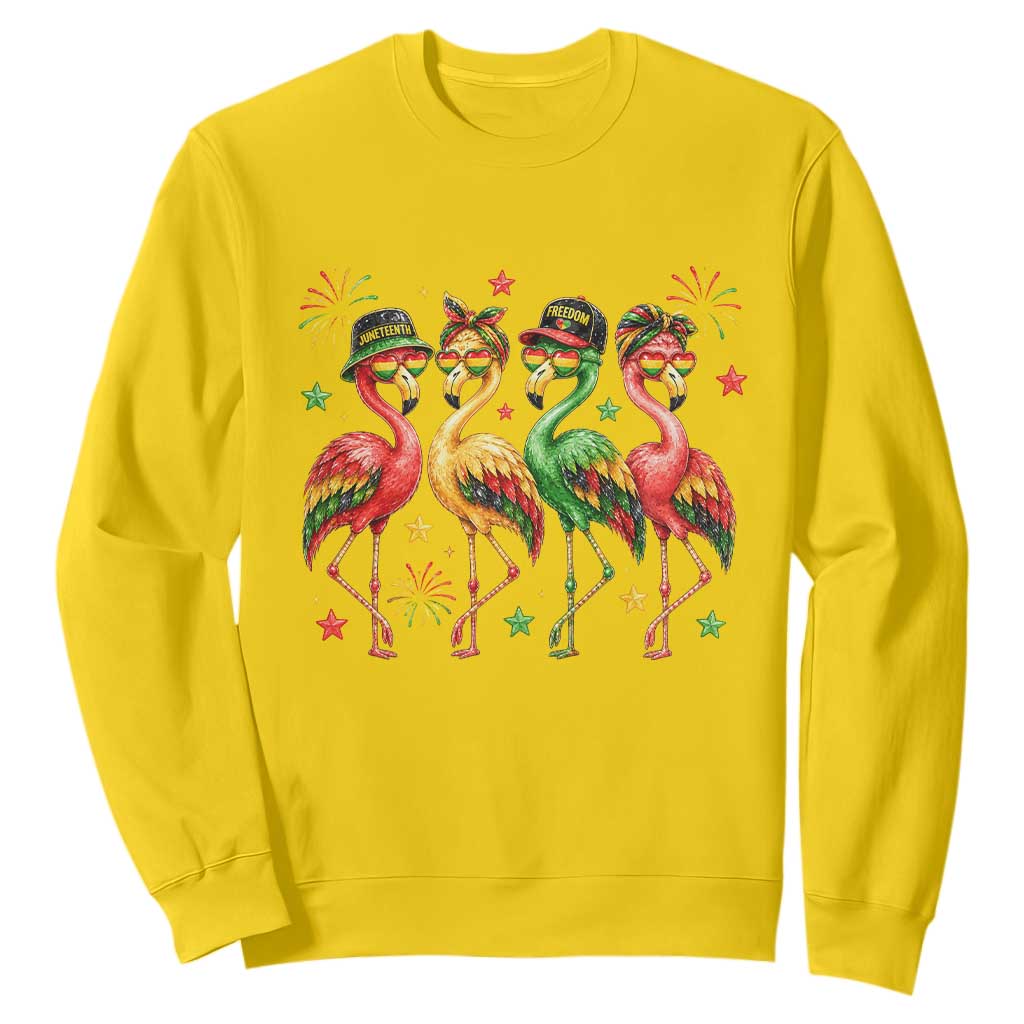 Funny Juneteenth Flamingos Squad Sweatshirt African American Heritage