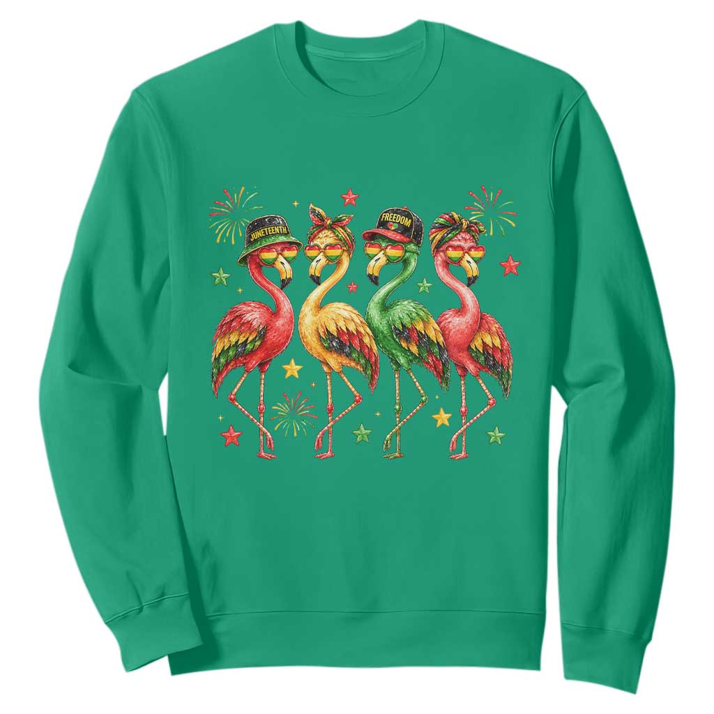 Funny Juneteenth Flamingos Squad Sweatshirt African American Heritage
