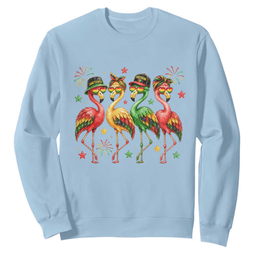 Funny Juneteenth Flamingos Squad Sweatshirt African American Heritage